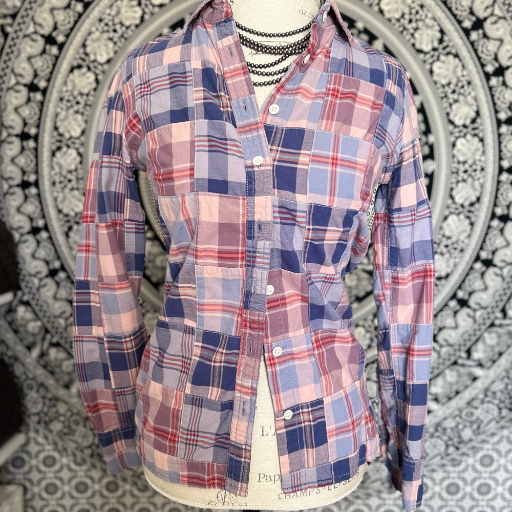 J. Crew Patchwork plaid Button Down Shirt